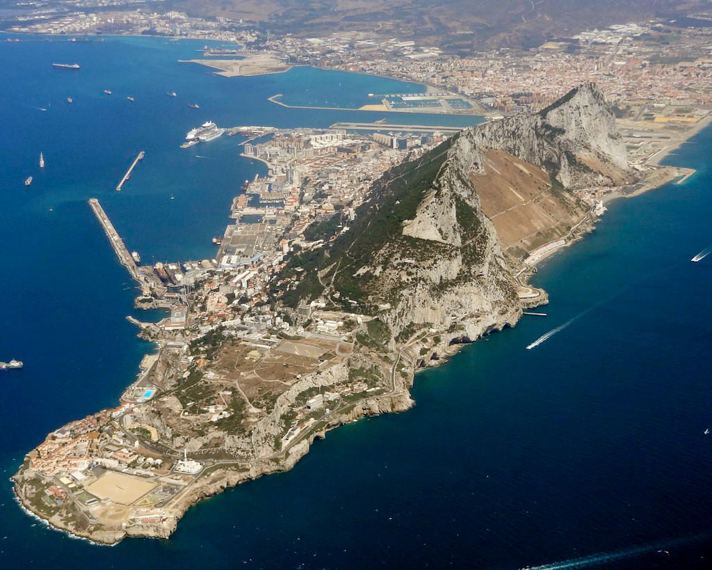 Aerial view of the Rock of Gibraltar
